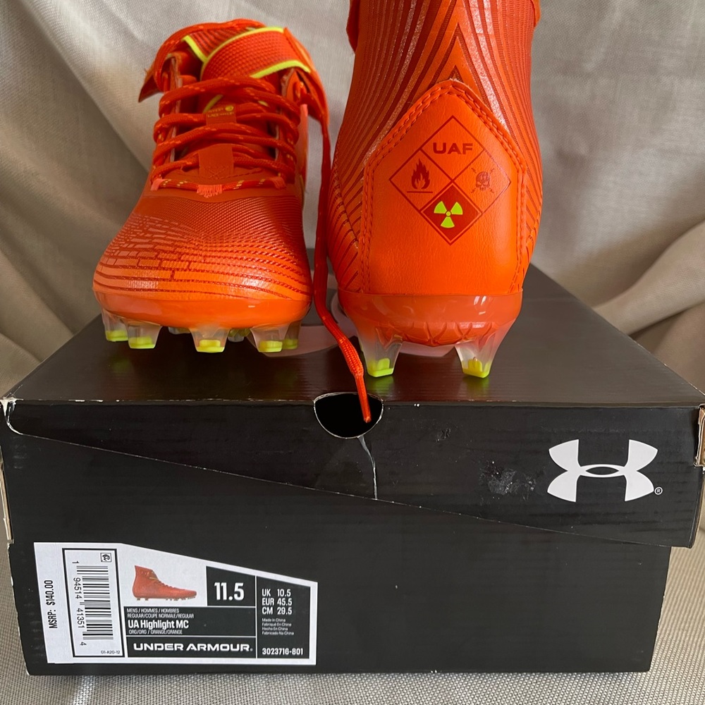 NEW Under Armour Men's Highlight Mc Football Cleats Orange 11.5